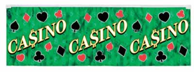 FR Metallic Casino Fringe Banner 14" x 4' FR Metallic Casino Fringe Banner 14" x 4'