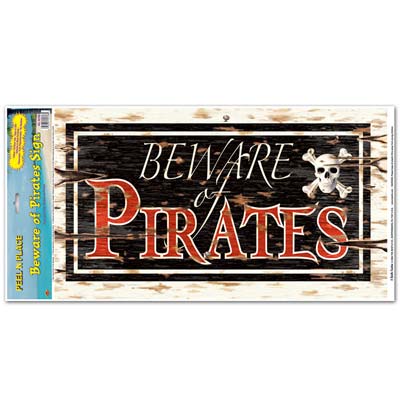 Beware Of Pirates Peel 'N Place 12" x 24" Sh