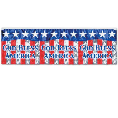 FR Metallic God Bless America Fringe Banner FR Metallic God Bless America Fringe Banner