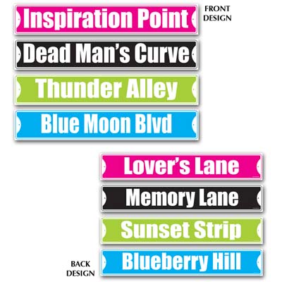 Rock & Roll Street Sign Cutouts 4" x 24" Rock & Roll Street Sign Cutouts 4" x 24"