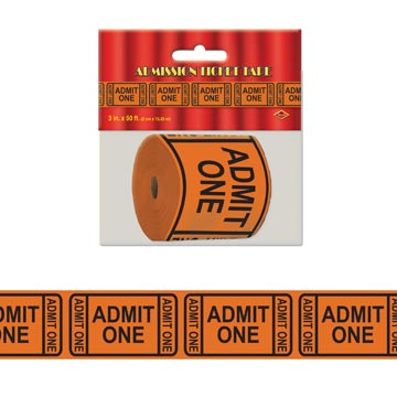 Admission Ticket Tape Poly Decorating Material 3" x 50' Admission Ticket Tape Poly Decorating Material 3" x 50'