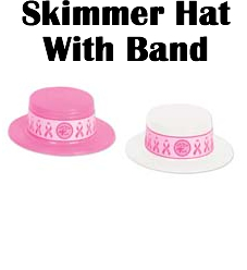 Breast Cancer Awareness Plastic Skimmer With Pink Ribbon Band Breast Cancer Awareness Plastic Skimmer With Pink Ribbon Band