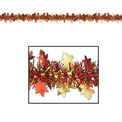 FR Metallic Autumn Leaf Garland 12'