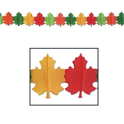 Fall Leaf Garland 9" x 12'