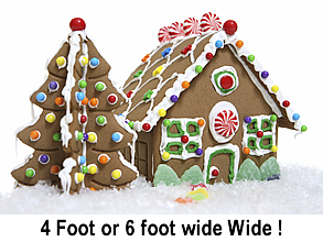  Cardboard Standup Prop Gingerbread House and Tree