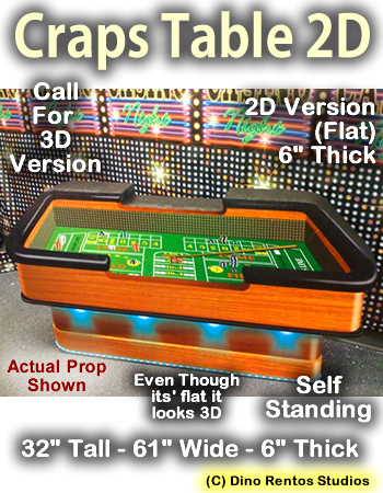 Vegas Casino Craps Table - Foam Prop - 2D FLAT