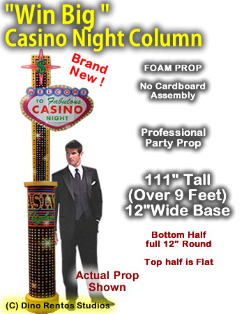 Win Big Casino Night - 111 Inch Casino Column foam prop