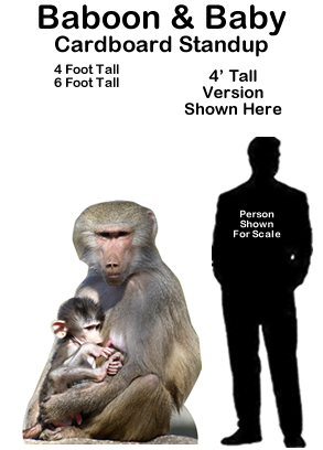 Baboon & Baby Cardboard Cutout Standup Prop 