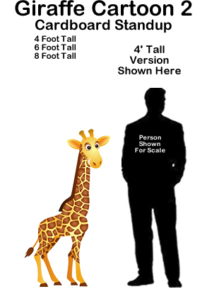 Giraffe Cartoon 2 Cardboard Cutout Standup Prop