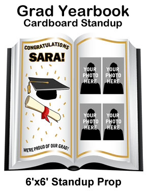 Grad Yearbook Cardboard Cutout Standup Prop