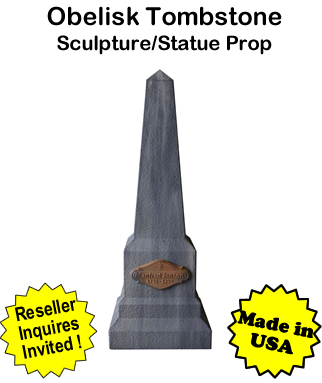 Tombstone Obelisk Sculpture Statue Prop