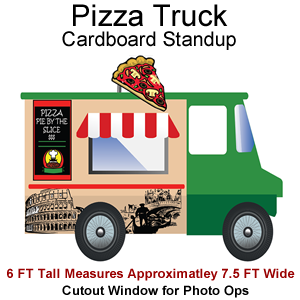Pizza Truck Cardboard Cutout Standup Prop 