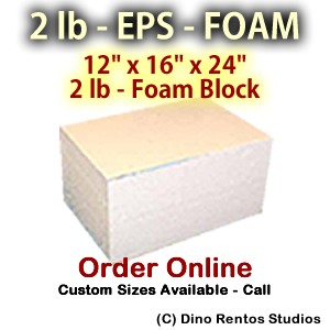 EPS Foam  Block - 2 lb Density - 12x16x24