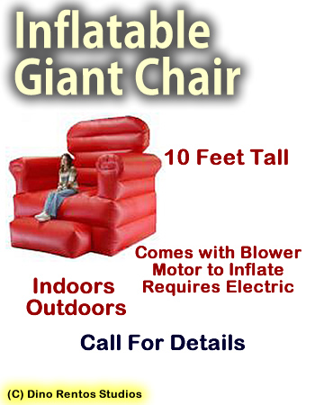 Giant Sofa-Chair-Inflatable- Prop - 10 Foot Tall