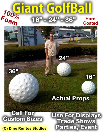 36 Inch Golfball Foam Prop - Hard Coated