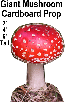 Big Mushroom Cardboard Cutout Standup Prop