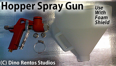 Pneumatic Hopper Spray Gun for Foam Coating - 1 Gallon