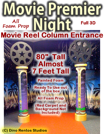 Movie Premier Night - Reel Foam Prop Column Entrance