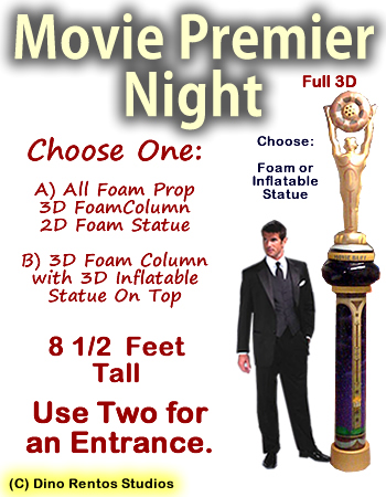 Movie Premier Night - Award Statue Column Foam Prop 