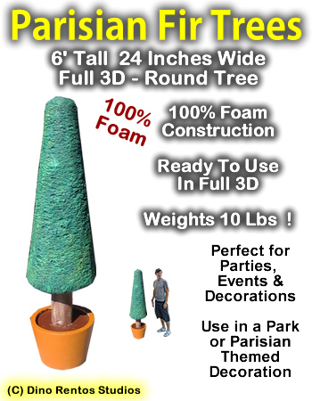 Parisian Fir Round Tree 6 foot foam prop