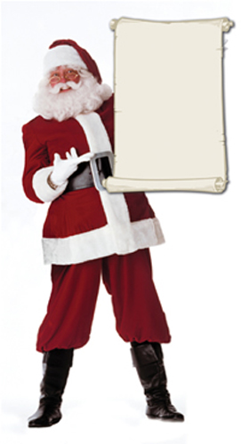 Santa Claus with Scroll Cardboard Standee