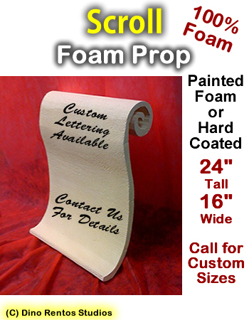 Scroll Foam Prop 24" Tall By 16" Wide