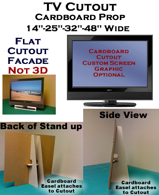 TV LCD Fake-Faux-Dummy Cardboard Cutout Standup Prop