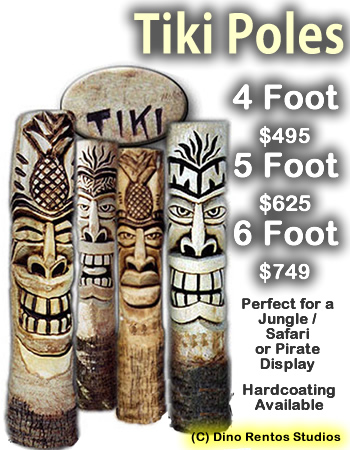 Tiki Poles - Any Size - Foam Props