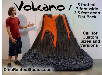 Volcano with flat back Foam Prop