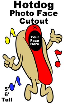 Hotdog Photo Face Cutout Standup Prop