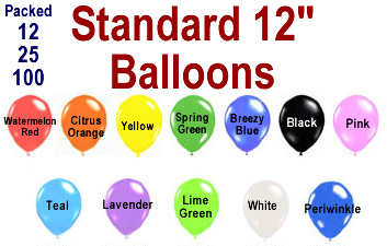  Standard 12" Balloons
