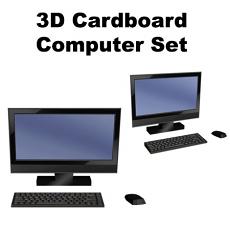 3D Cardboard Computer Set