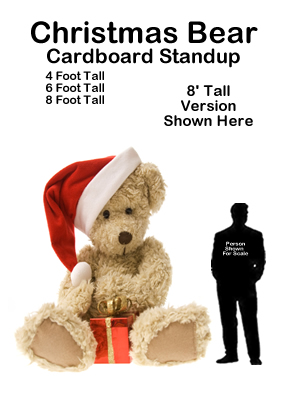  Christmas Bear Cardboard Cutout Standup Prop