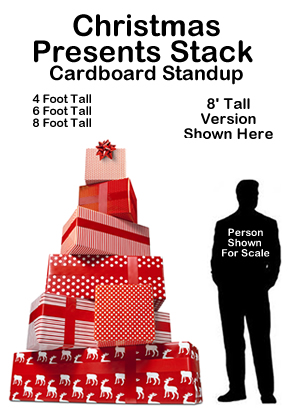  Christmas Presents Stack Cardboard Cutout Standup Prop
