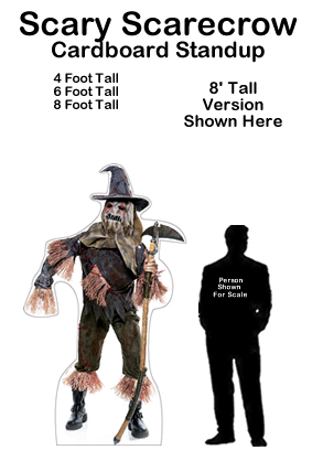 Scary Scarecrow Cardboard Cutout Standup Prop