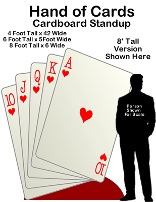 Casino Vegas Hand of Cards Cardboard Cutout Standup Prop