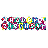 Happy Birthday Sign Banner 5' 3" x 21"