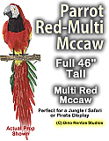 46" Multi Red Mccaw Parrot Prop - 3D