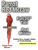 20" Red Mccaw Parrot Prop - 3D