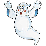 Jointed Ghost 27" cardboard cutout prop