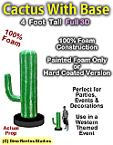 Cactus With Base 4 Foot Tall Foam Prop