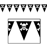 Jolly Roger Pennant Banner 10" x 12'