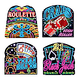 Neon Casino Cutouts 16" cardboard Props