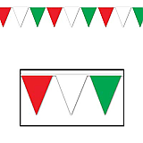 Red, White & Green Outdoor Pennant Banner 10"x12'