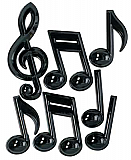 Black Plastic Musical Notes 13" Props