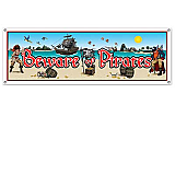 Beware Of Pirates Sign Banner 5' x 21"