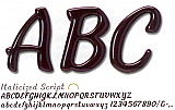 Italicized Script Plastic Letters