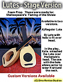 Lute Foam Props. For: Shakespeare's: Taming of the Shrew Theater Play