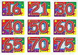 Glittered Sign Birthday Ages 10" x 15"