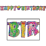 Prismatic Happy Birthday Streamer 6" x 5'